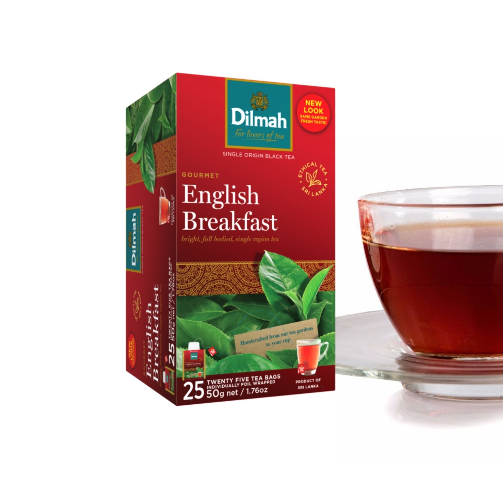 Gourmet English Breakfast Ceylon Black Tea-25 Individually Wrapped Tea Bags