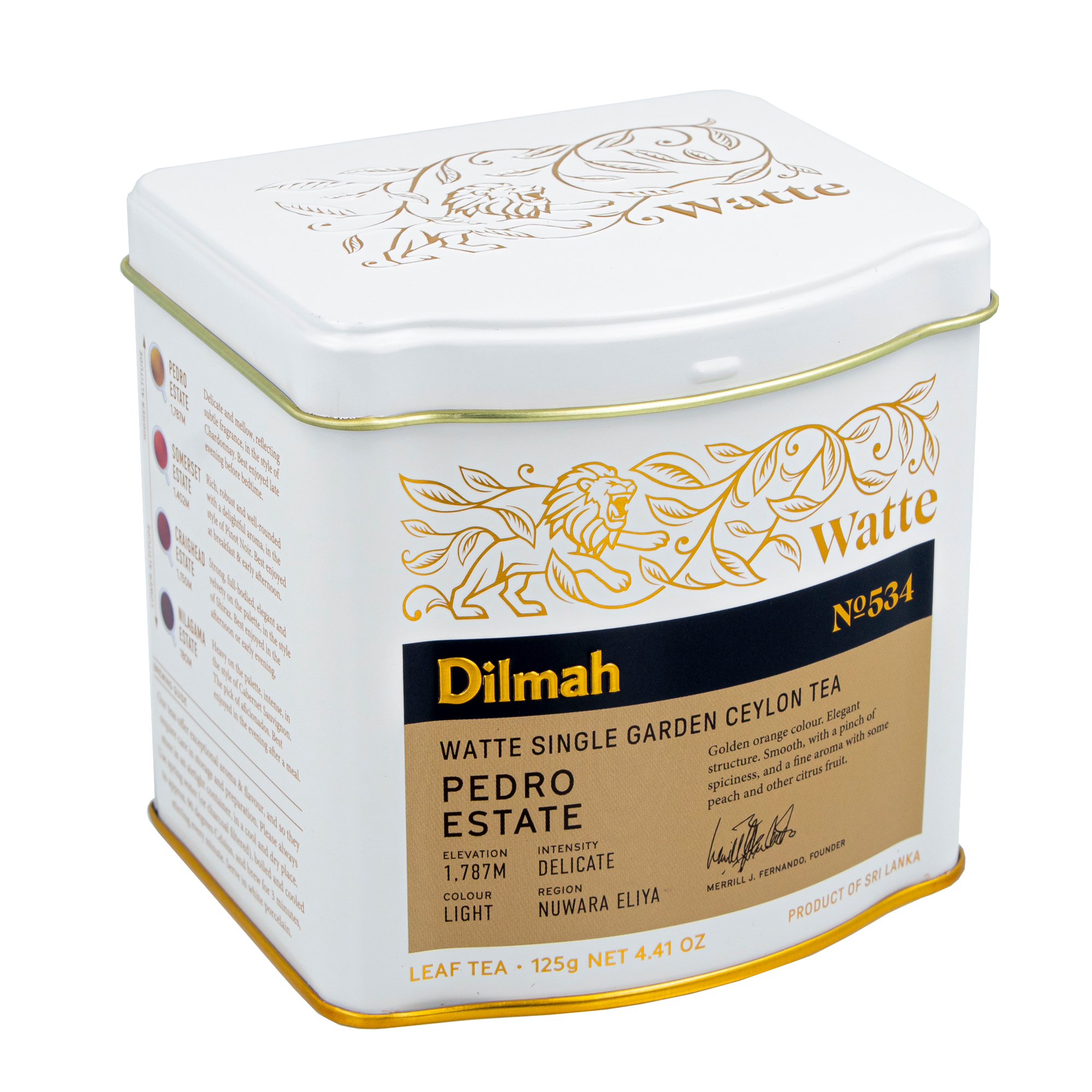 Pedro Estate Watte Ceylon Black Tea Tin Caddy – 125g Loose Leaf