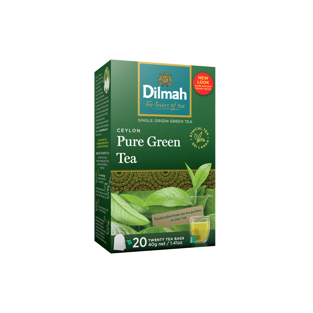 Ceylon Pure Green Tea-20 Tea Bags with Tag