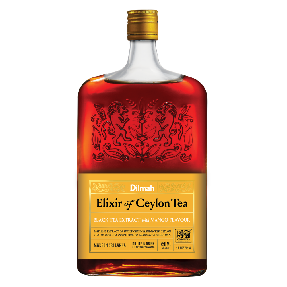 Elixir of ceylon black tea with mango 750ml glass bottle